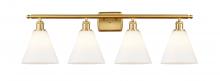 Innovations Lighting 516-4W-SG-GBC-81 - Berkshire - 4 Light - 38 inch - Satin Gold - Bath Vanity Light