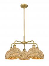 Innovations Lighting 516-5CR-BB-RBD-8-NAT - Woven Rattan - 5 Light - 27 inch - Brushed Brass - Stem hung - Chandelier