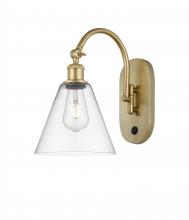 Innovations Lighting 518-1W-SG-GBC-82 - Berkshire - 1 Light - 8 inch - Satin Gold - Adjustable Swing Arm