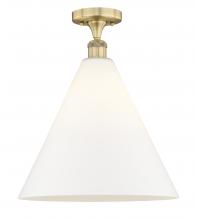Innovations Lighting 616-1F-BB-GBC-161 - Berkshire - 1 Light - 16 inch - Brushed Brass - Semi-Flush Mount