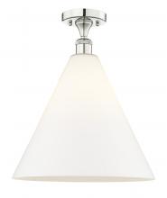 Innovations Lighting 616-1F-PN-GBC-161 - Berkshire - 1 Light - 16 inch - Polished Nickel - Semi-Flush Mount