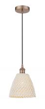 Innovations Lighting 616-1P-AC-NBD-9-NAT - Bristol Natural - 1 Light - 6 inch - Antique Copper - Cord hung - Mini Pendant