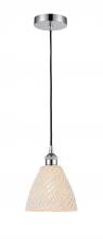 Innovations Lighting 616-1P-PC-NBD-75-NAT - Bristol Natural - 1 Light - 6 inch - Polished Chrome - Cord hung - Mini Pendant