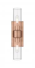 Innovations Lighting 617-2W-AC-G617-8CL - Boreas - 2 Light - 18 inch - Antique Copper - Bath Vanity Light