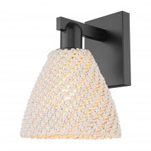 Innovations Lighting 716-1W-BK-NBD-75-NAT - Bristol Natural - 1 Light - 6 inch - Matte Black - Sconce