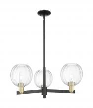 Innovations Lighting 716-3CR-BAB-G458-7CL - Preston - 3 Light - 18 inch - Black Antique Brass - Flush Mount