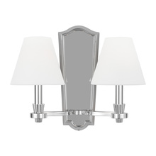 Visual Comfort & Co. Studio Collection AW1112PN - Paisley transitional dimmable indoor 2-light wall sconce fixture in a polished nickel finish with wh